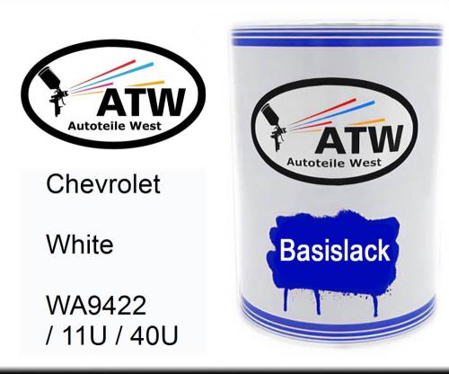 Chevrolet, White, WA9422 / 11U / 40U: 500ml Lackdose, von ATW Autoteile West.